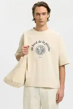 Wehkamp Selected boxy T-shirt ecru aanbieding