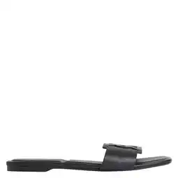 Wehkamp Calvin Klein Provence leren slippers zwart aanbieding