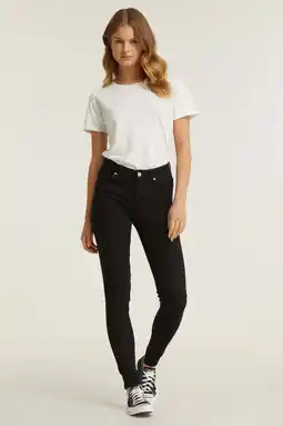 Wehkamp Anytime regular waist skinny jeans zwart aanbieding