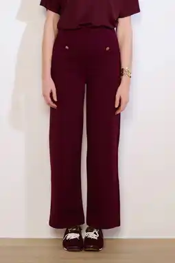 Wehkamp LOLALIZA straight highwaist cropped broek donkerrood aanbieding