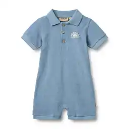 Wehkamp Wheat badstof jumpsuit blauw aanbieding