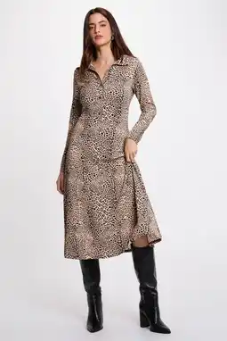 Wehkamp Morgan midi jurk met panterprint ecru aanbieding