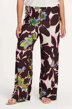 Wehkamp YOEK wide leg highwaist broek donkerrood aanbieding