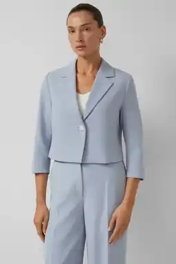 Wehkamp s.Oliver BLACK LABEL cropped blazer lichtblauw aanbieding