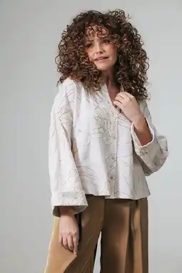 Wehkamp LabeL DOT gebloemde blouse wit aanbieding