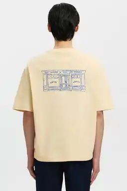 Wehkamp Selected relaxed T-shirt met backprint geel aanbieding