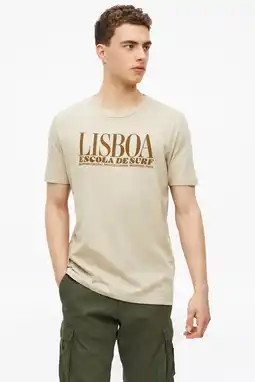 Wehkamp s.Oliver regular fit T-shirt met ronde hals en print - beige aanbieding