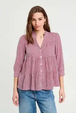 Wehkamp Cache Cache blouse donkerrood/ wit aanbieding