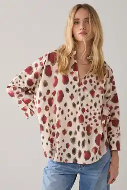 Wehkamp Summum top met dierenprint ecru aanbieding