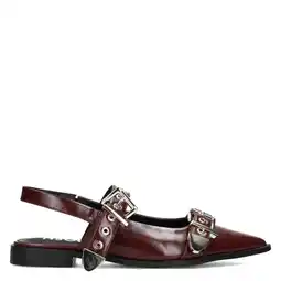 Wehkamp POSH by Poelman Julie slingback loafers donkerrood aanbieding