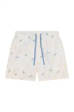 Wehkamp Swim Essentials zwemshort met all over print ecru/blauw aanbieding