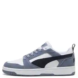 Wehkamp Puma Rebound V6 suede sneakers grijsblauw/wit aanbieding