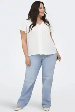 Wehkamp ONLY CARMAKOMA Cartokyo Hw Straight Jeans Dnm Nov highwaist straight leg jeans light blue denim aanbieding
