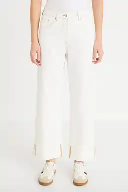 Wehkamp Cache Cache wide leg jeans ecru aanbieding