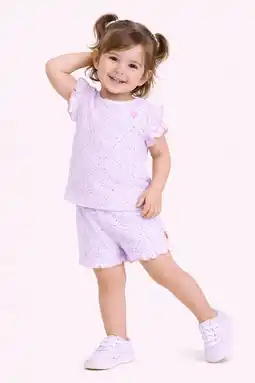 Wehkamp B.Nosy T-shirt + korte broek broderie lila aanbieding