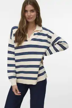Wehkamp VERO MODA gestreepte pullover ecru aanbieding