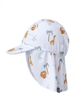Wehkamp Swim Essentials zonnehoed met all over print wit/blauw/bruin aanbieding