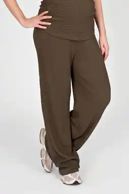 Wehkamp LOVE2WAIT straight highwaist zwangerschaps casual broek met textuur olijfgroen aanbieding