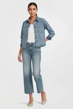 Wehkamp Lois denim blouse medium blue denim aanbieding