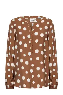 Wehkamp Wasabiconcept blousetop met stippen bruin aanbieding