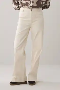 Wehkamp Summum denim regularwaist flared broek ecru aanbieding
