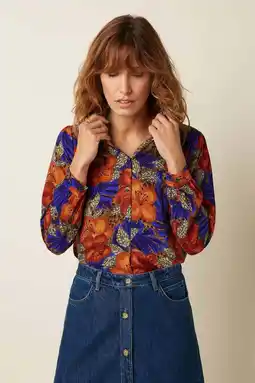Wehkamp King Louie gebloemde blouse oranje aanbieding