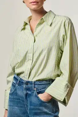 Wehkamp Aaiko blouse met streep lichtgroen aanbieding