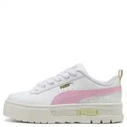 Wehkamp Puma Mayze leren sneakers wit/lichtroze aanbieding