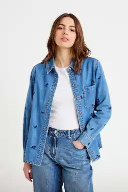 Wehkamp Cache Cache denim blouse medium blue denim aanbieding