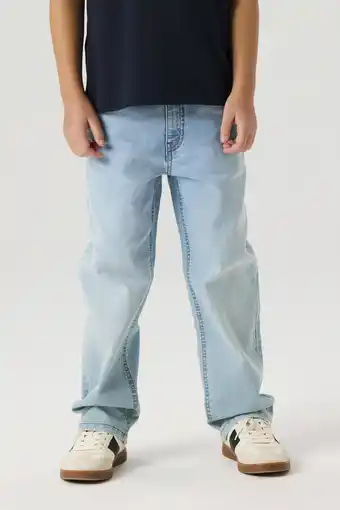 Wehkamp NAME IT KIDS wide leg jeans light blue denim aanbieding