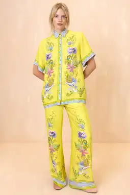 Wehkamp Oilily high waist wide leg broek geel aanbieding