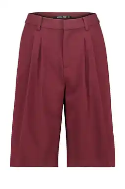 Wehkamp America Today wide leg highwaist bermuda short donkerrood aanbieding