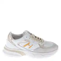 Wehkamp Hip leren sneakers wit/goud aanbieding