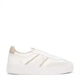 Wehkamp Tommy Jeans leren sneakers ecru/beige aanbieding