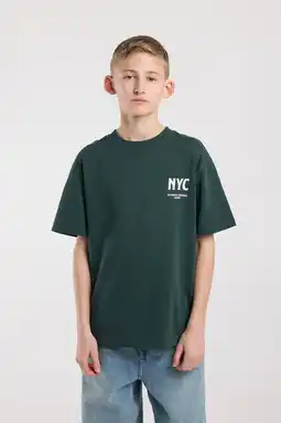 Wehkamp America Today T-shirt met backprint donkergroen aanbieding