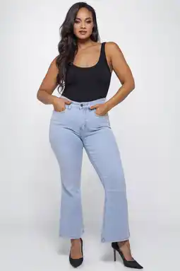 Wehkamp Fox Factor BOBI Coco Blue highwaist bootcut jeans light blue denim aanbieding