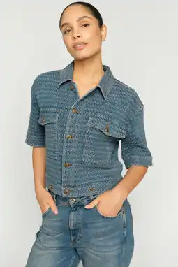 Wehkamp Mos Mosh blouse medium blue denim aanbieding