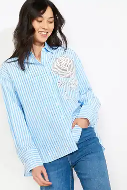 Wehkamp LOLALIZA gestreepte blouse blauw broderie aanbieding