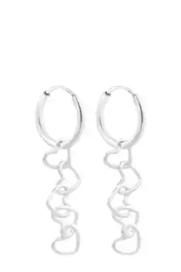 Wehkamp Label Kiki silver plated oorbellen Connected Hearts aanbieding