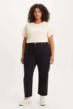 Wehkamp Levi's Plus 501 cropped high waist straight leg jeans black sprout aanbieding