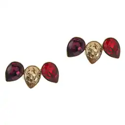 Wehkamp Otazu gold plated oorbellen met Swarovski kristallen Triple Leaf Amethyst aanbieding