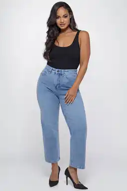 Wehkamp Fox Factor RIO Ruby Blue highwaist cropped jeans light blue denim aanbieding