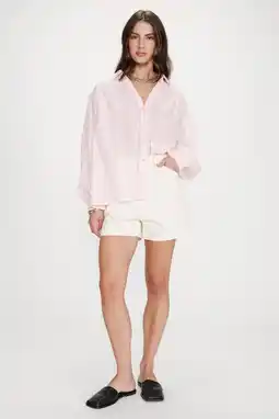 Wehkamp Grace & Mila blouse met krijtstreep lichtroze aanbieding