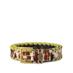 Wehkamp Kurt Geiger leren riem met koeienprint Shoreditch/ecru aanbieding