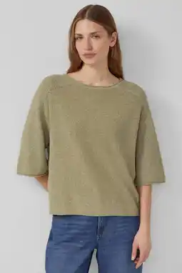Wehkamp s.Oliver pullover donkergroen gebreid aanbieding