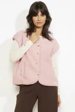 Wehkamp LOLALIZA teddy gilet lichtroze aanbieding