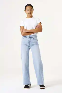 Wehkamp Garcia highwaist loose fit jeans light blue denim aanbieding