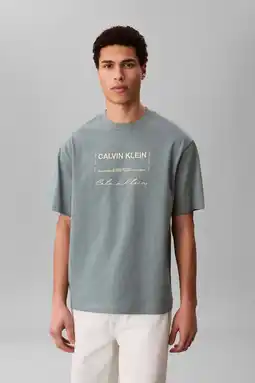 Wehkamp CALVIN KLEIN JEANS relaxed T-shirt grijsgroen aanbieding