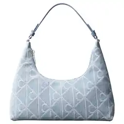 Wehkamp Calvin Klein denim schoudertas Emblem blauw aanbieding