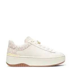 Wehkamp Michael Kors Dottie lace up leren sneakers ecru/beige aanbieding